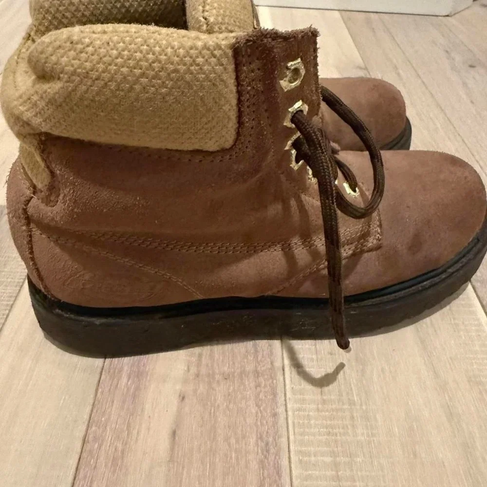 Dickies steel toe Sz 6.5 brown lace up boots #workwear #boots